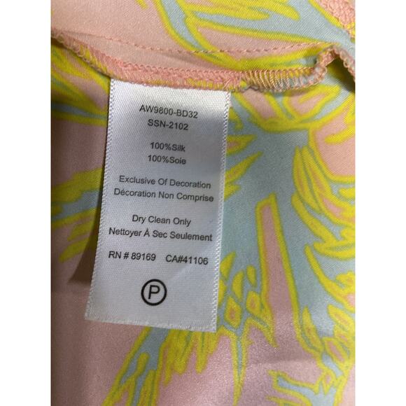 Atm Anthony Thomas Melillo 'Palm' Green Print Silk Charmeuse Slip Skirt Size S/P - Picture 5 of 5